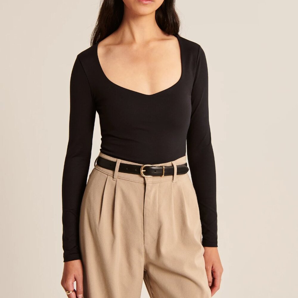 Abercrombie sweetheart bodysuit black XXS